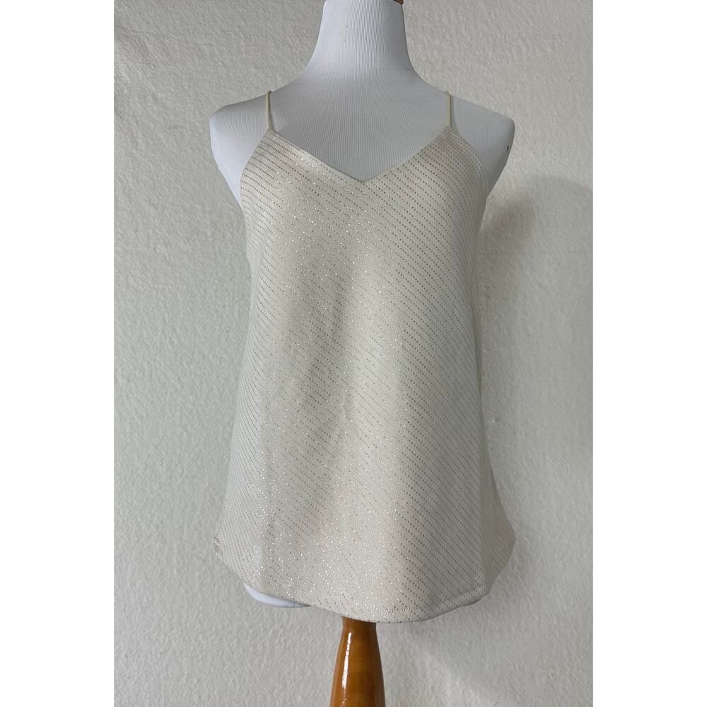 Bishop & Young Women's Ivory Faux Suede Camisole w/ micro stud detail SZ S Boho